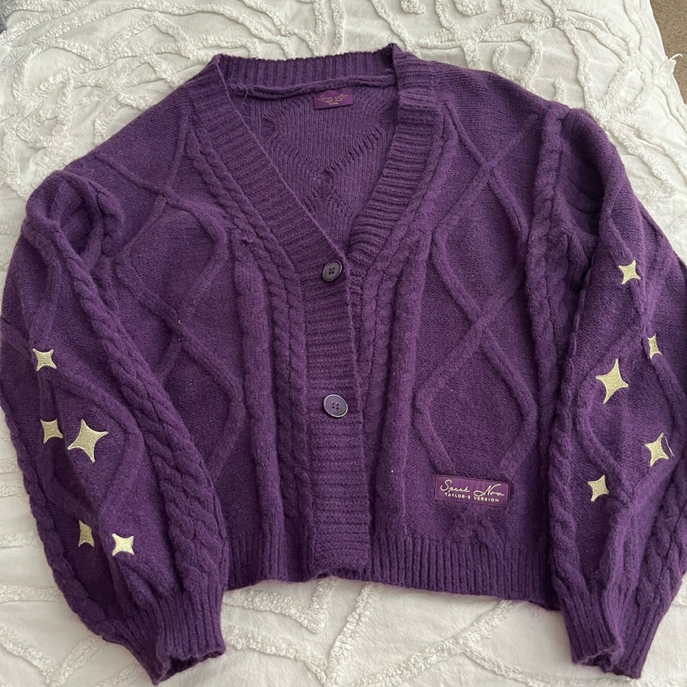 Taylor Swift Purple Cardigan with Star Details